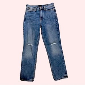 Banana Republic Distressed High Rise Straight Jeans 27